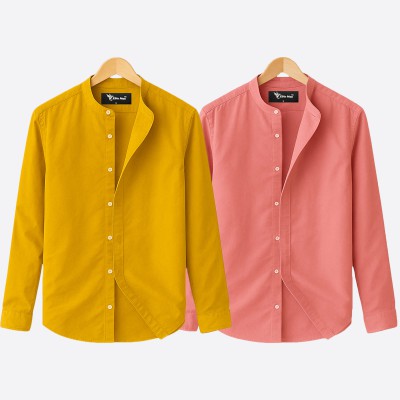 2 pcs Combo Ban Colar Full Sleeve Shirt -Banghi & kathali