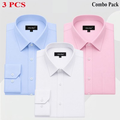 3 Pics Premium Quality Formal Shirt For Man - 1368