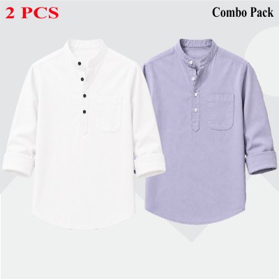 2 pcs Combo Full Sleeve Katua For Men's - White & Ash.