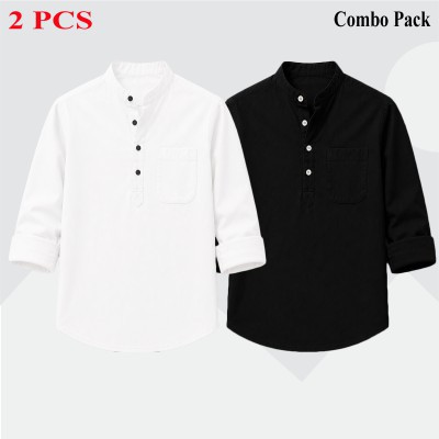 2 pcs Combo Full Sleeve Katua For Men's - Balck & White.