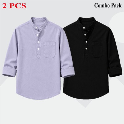 2 pcs Combo Full Sleeve Katua For Men's - Black & Ash.